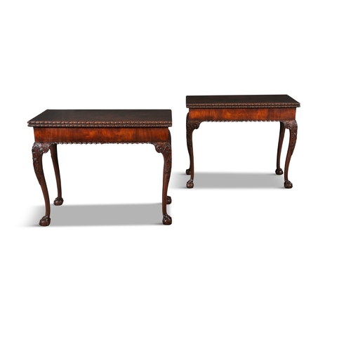 355 - A PAIR OF GEORGE III MAHOGANY CONCERTINA ACTION FOLDING TOP CARD TABLES MID 18TH CENTURY,   each wit... 