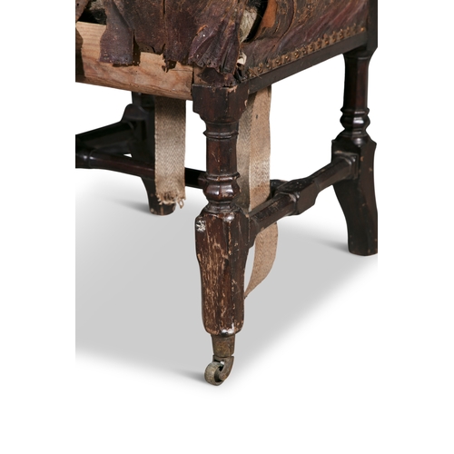 367 - ORDER OF SAINT PATRICK A PAIR OF GOTHIC REVIVAL OAK AND RED LEATHER SIDE CHAIRS IN THE MANNER OF PUG... 