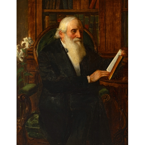 379 - JOHN DOYLE PENROSE RHA (1862 - 1932) Portrait of a seated gentleman in a library  Signed 'J Doyle Pe... 