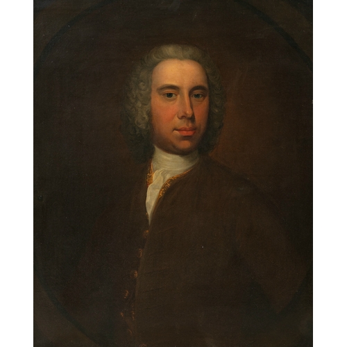 382 - 18TH CENTURY MANNER OF ROBERT HUNTER Portrait of James Riddell Oil on canvas, 76 x 54cm In feigned o... 