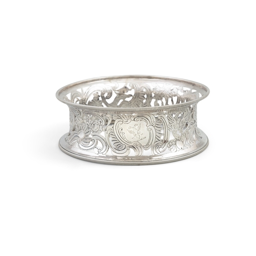 399 - A GEORGE III IRISH SILVER DISH RING,  in the rococo taste, Dublin c.1760, lacking maker's mark, of c... 