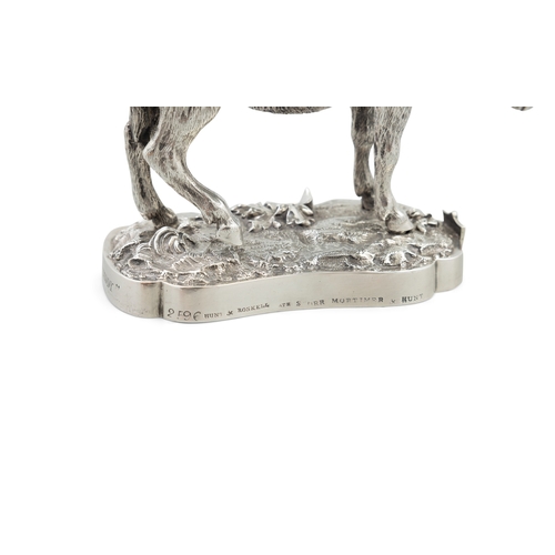 401 - A RARE VICTORIAN SILVER INK WELL IN THE FORM OF A DONKEY CARRYING BASKET PANNIERS,  By John Samuel H... 