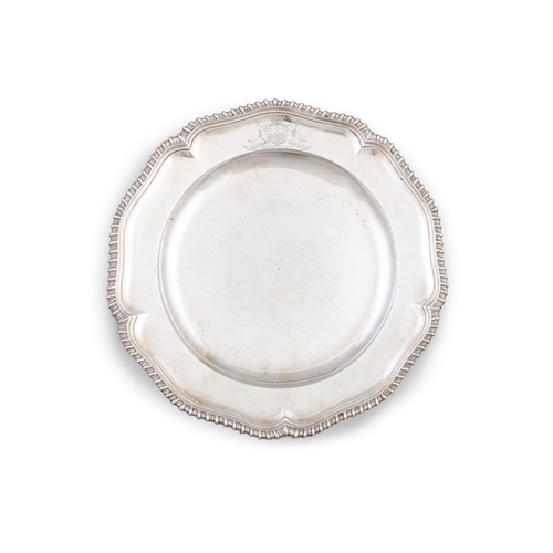 417 - AN IMPORTANT SET OF TWELVE IRISH GEORGE II SILVER DINNER PLATES FROM DROGHEDA HOUSE SACKVILLE STREET... 