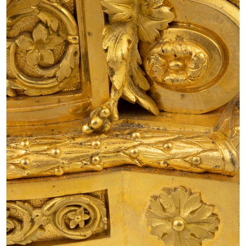 493 - A 19TH CENTURY ORMOLU MANTLE CLOCK BY CHARLES TAYLOR & SON, PARIS & BRISTOL   surmounted by a urn fi... 