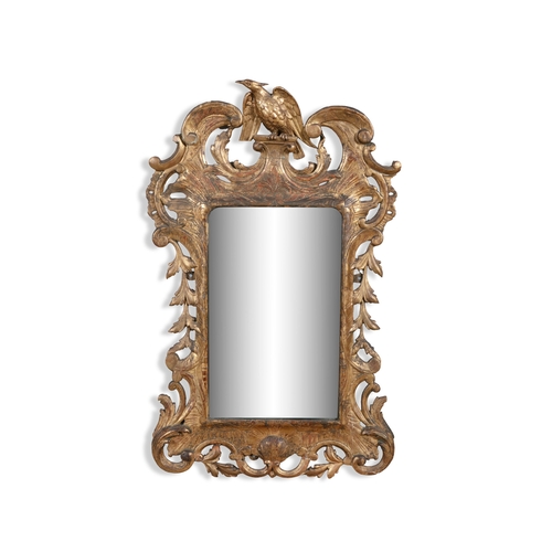 503A - AN IRISH GEORGE III GILTWOOD AND GESSO MIRROR,   of upright rectangular form, the plate contained wi... 