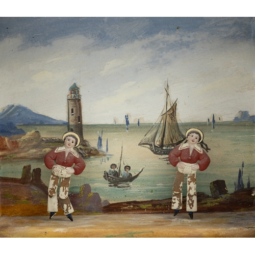 507 - A MUSICAL AUTOMATON PICTURE OF DANCING SAILORS BY GUSTAVE VICHY CIRCA 1890  two polychrome metal sai... 