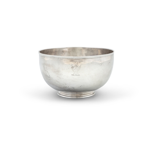 508 - A FINE IRISH GEORGE II PLAIN SILVER BOWL,   Dublin 1737, maker's mark of Thomas Sutton, raised on ci... 