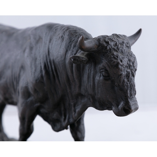 519 - ROSA BONHEUR (FRENCH, 1822-1899) Walking bull Signed Bronze, 30cm wide