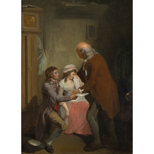 523 - FRANCIS WHEATLEY RA (1747-1801)  The Reconciliation  Oil on canvas, 47 x 34cm