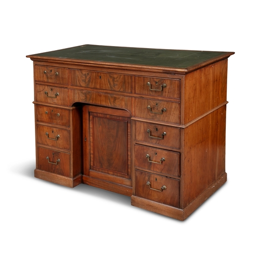 540 - A GEORGE IV PALE MAHOGANY LARGE KNEE HOLE SECRETAIRE DESK BY GILLOWS,   the rectangular adjustable r... 