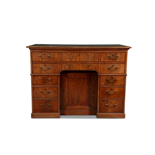 540 - A GEORGE IV PALE MAHOGANY LARGE KNEE HOLE SECRETAIRE DESK BY GILLOWS,   the rectangular adjustable r... 