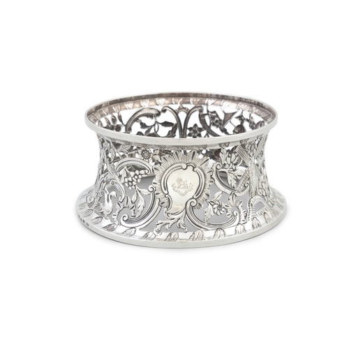 603 - A LARGE IRISH GEORGE III SILVER CHINOISERIE DISH RING,   Dublin 1772, maker's mark of Matthew West, ... 