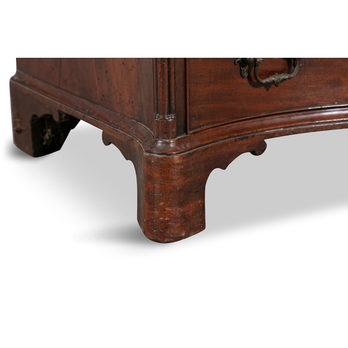 629 - A GEORGE III MAHOGANY SERPENTINE DRESSING CHEST CIRCA 1770,   the moulded top above four graduated d... 