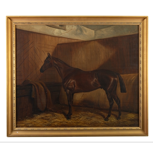 632 - BENJAMIN CAM. NORTON (BRITISH, 1835-1900) Chestnut hunter in a stable Signed and dated 1884 Oil on c... 