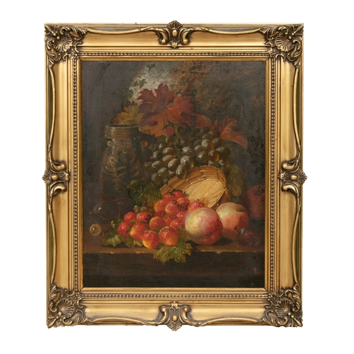 647 - THOMAS CHARLES BALE (VICTORIAN SCHOOL, 19TH CENTURY)  Still Life with Fruit Signed with monogram and... 