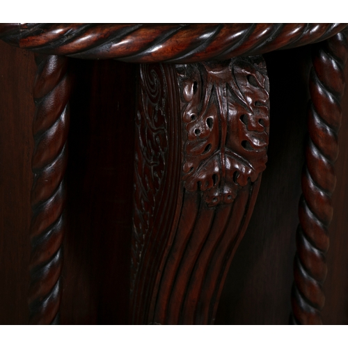 673 - A LATE GEORGE IV MAHOGANY SIDE CABINET CIRCA 1825, POSSIBLY IRISH  the shaped top with gadrooned edg... 