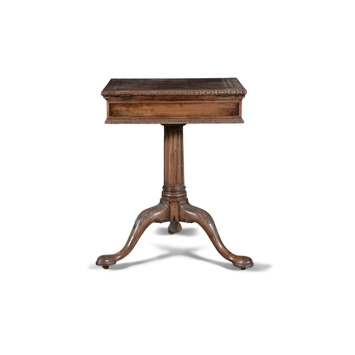 701 - A GEORGE III MAHOGANY WRITING TABLE MID 18TH CENTURY,   the rectangular top with leather inset on a ... 