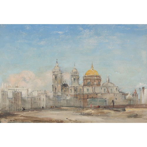 742 - JAMES HOLLAND R.W.S (1800 - 1870)  Cadiz  Oil, 18 x 25.5cm  Provenance: With The Fine Art Society Lt... 