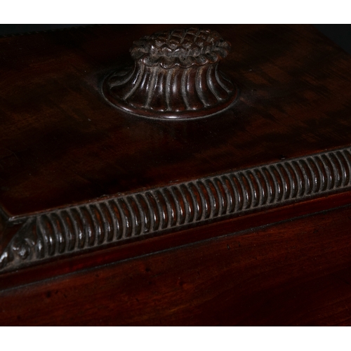 743 - A WILLIAM IV MAHOGANY LARGE CELLARETTE CIRCA 1830,   the hinged top enclosing a fitted interior rais... 