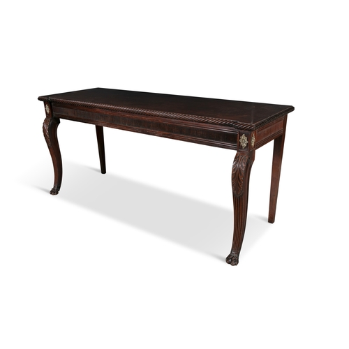 749 - A GEORGE IV MAHOGANY SERVING TABLE CIRCA 1820  the shaped rectangular top with ropetwist moulding, a... 