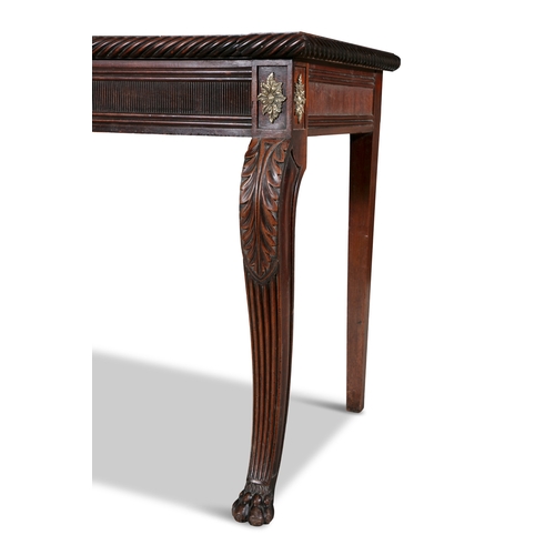 749 - A GEORGE IV MAHOGANY SERVING TABLE CIRCA 1820  the shaped rectangular top with ropetwist moulding, a... 