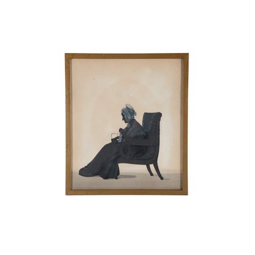 101 - VICTORIAN SCHOOL  'Lady Mary Keith' Painted silhouette portrait, 24.5 x 21cm Inscribed verso;  toget... 