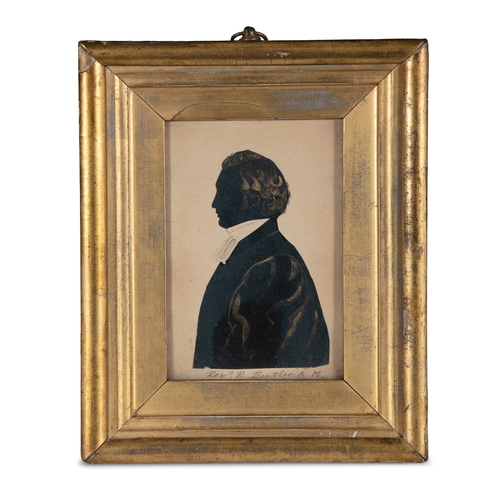 101 - VICTORIAN SCHOOL  'Lady Mary Keith' Painted silhouette portrait, 24.5 x 21cm Inscribed verso;  toget... 