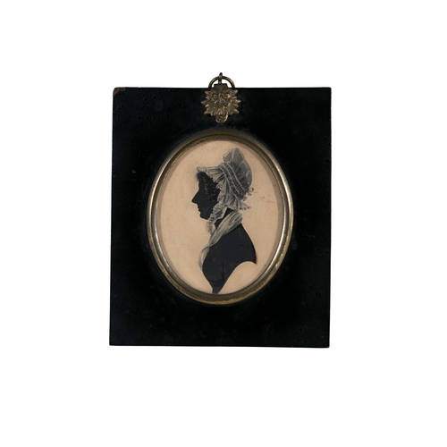 101 - VICTORIAN SCHOOL  'Lady Mary Keith' Painted silhouette portrait, 24.5 x 21cm Inscribed verso;  toget... 