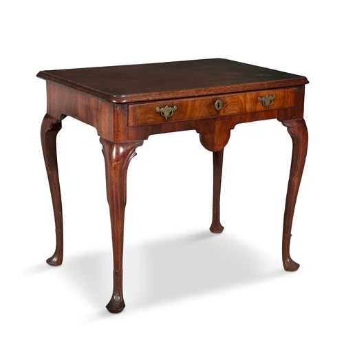 102 - AN IRISH GEORGE III MAHOGANY RECTANGULAR SIDE TABLE,   with single frieze drawer on cabriole legs on... 