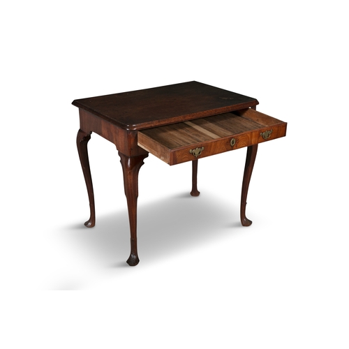 102 - AN IRISH GEORGE III MAHOGANY RECTANGULAR SIDE TABLE,   with single frieze drawer on cabriole legs on... 