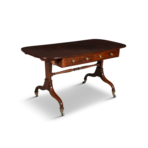 116 - A REGENCY MAHOGANY SOFA-TABLE CIRCA 1810,   with two frieze drawers and two opposing false drawers o... 