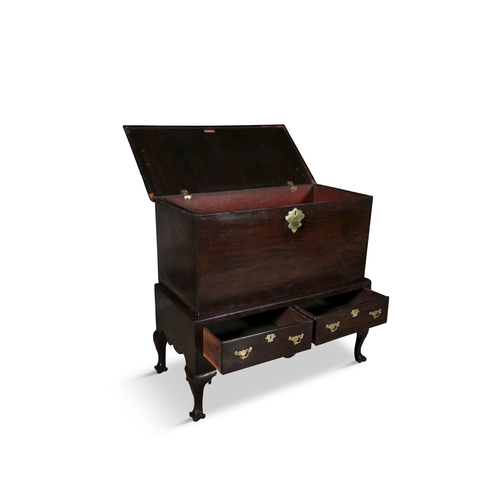 118 - AN IRISH MAHOGANY COFFER ON STAND 18TH CENTURY,  in a classic design of the mid 18th century incorpo... 