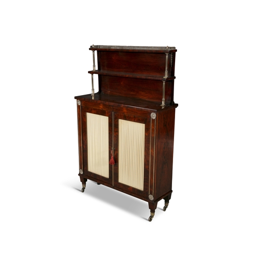 138 - A REGENCY GILT-METAL MOUNTED ROSEWOOD CHIFFONIER CIRCA 1815,  the two-tier superstructure, with pier... 