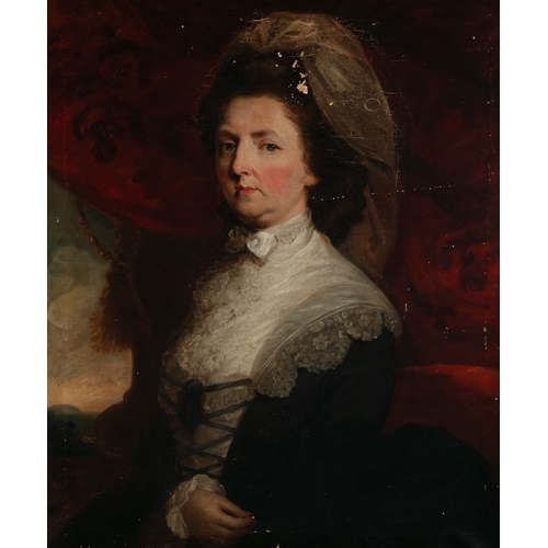 162 - ENGLISH SCHOOL, MID-19TH CENTURY Portrait of Miss Elizabeth Goodwin of Yorkshire, dressed in a veil ... 