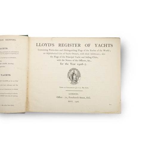 174 - LLOYD'S REGISTER OF YACHTS   Published by Lloyds's Register of Shipping, London, 1906, 1907, 1908, 1... 