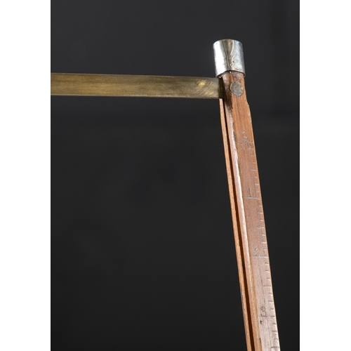 183 - A 'HANDS MEASURE' WALKING STICK,  the angled handle twisting off to reveal internal measuring rod wi... 