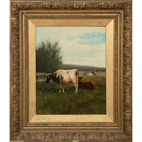 52 - WILLIAM FREDERICK HULK (BRITISH 1852 - 1922) Cattle in Landscape Signed Oil on canvas, 50 x 39cm