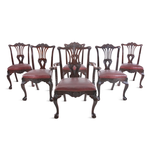 53 - A SET OF TWELVE FRAMED MAHOGANY DINING CHAIRS BY BUTLER OF DUBLIN, 19TH CENTURY    following a desig... 