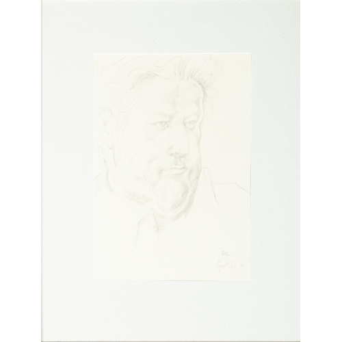 59 - MICHAEL AYRTON (1921-1975)  Portrait of Peter Usinov  Inscribed and dated ‘Peter, August 27- 66’  Pe... 