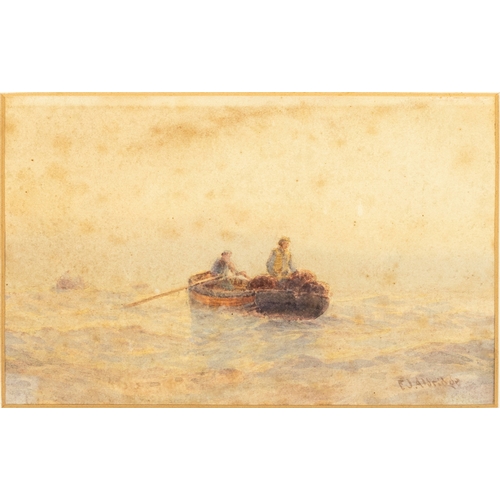 67 - FREDERICK JAMES ALDRIDGE (1850-1933)  A Rowing Boat at Sea  Signed 'F. J. Aldridge' (lower right) Wa... 