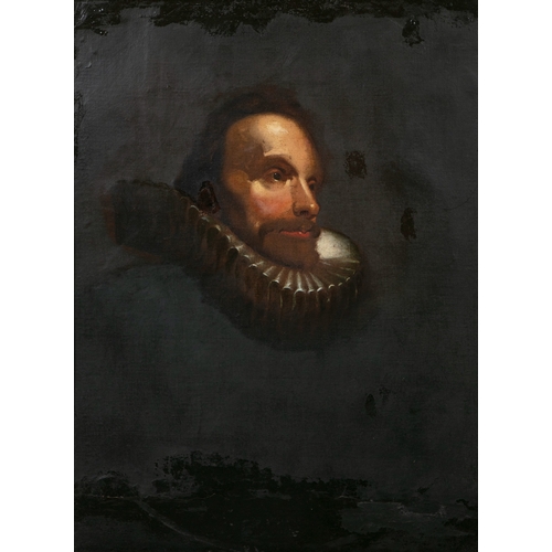 86 - DUTCH SCHOOL 17TH CENTURY  A portrait of a nobleman wearing a white ruff collar  Half-length, oil on... 