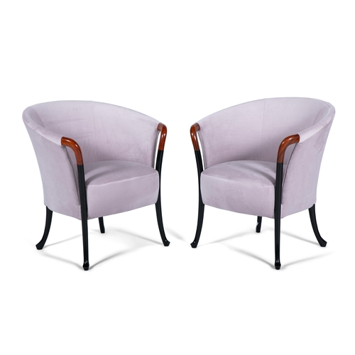 109 - GIORGETTI  A pair of armchairs by Giorgetti. Italy, c.1960. 72 x 68 x 80cm(h); Seat 45cm(h)