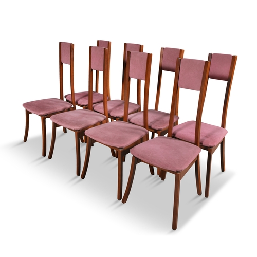 130 - ANGELO MANGIAROTTI (1921 - 2012)  A set of 8 dining chairs by Angelo Mangiarotti. c.1960. 49 x 49 x ... 