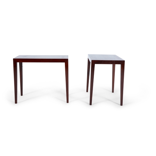 143 - SEVERIN HANSEN  A pair of rosewood side tables by Severin Hansen. Denmark, c.1960. 58.5 x 35.5 x 50c... 