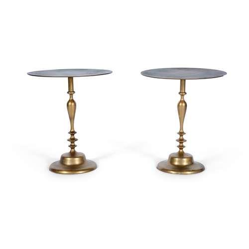 166 - SIDE TABLES  A pair of circular patinated iron side tables for the Ritz Hotel. With 'Ritz Hotel, Par... 