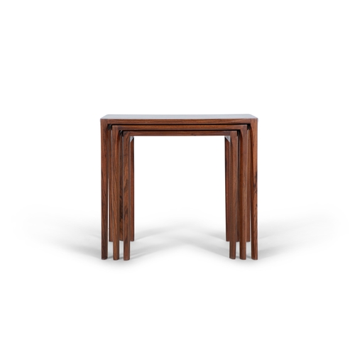 177 - NEST OF TABLES  A rosewood trio nest of tables with maker's label. Denmark, c.1960. 64 x 38.5 x 57cm... 