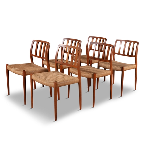 38 - NIELS OTTO MOLLER (1920 - 1982)  A set of six cane work dining chairs by Niels Otto Møller. Denmark,... 