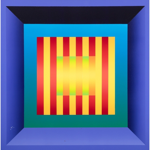 45 - FRANCIS TANSEY (B.1959)  Complementary Saturation II Acrylic on canvas, 60.9 x 60.9cm  Signed; signe... 