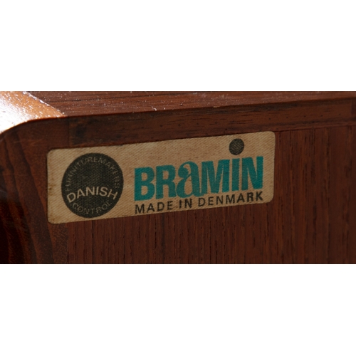 51 - BRAMIN  A teak sideboard by Bramin. Four drawers and two sliding doors. With maker's stamp. Denmark,... 