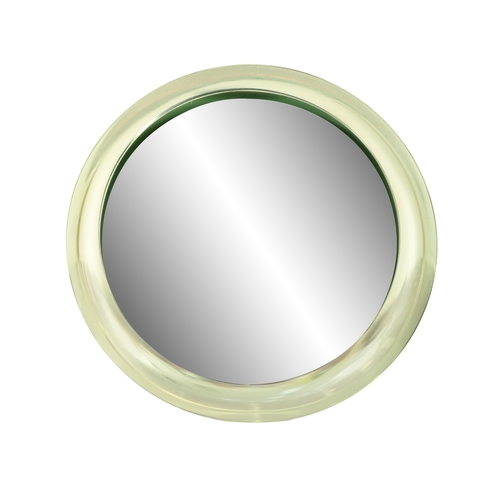 56 - MIRROR  A circular brass framed mirror. Italy. 90cm(d)